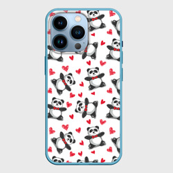 Чехол для iPhone 14 Pro Панда и любовь