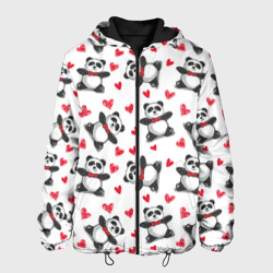 Мужская куртка 3D Панда и любовь
