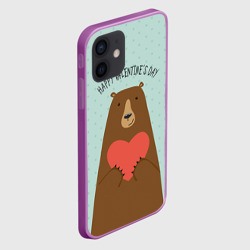 Чехол для iPhone 12 Mini Медведь с сердцем - фото 2