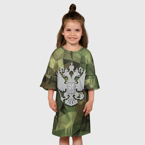 Детское платье 3D Камуфляж и герб, цвет 3D печать - фото 4