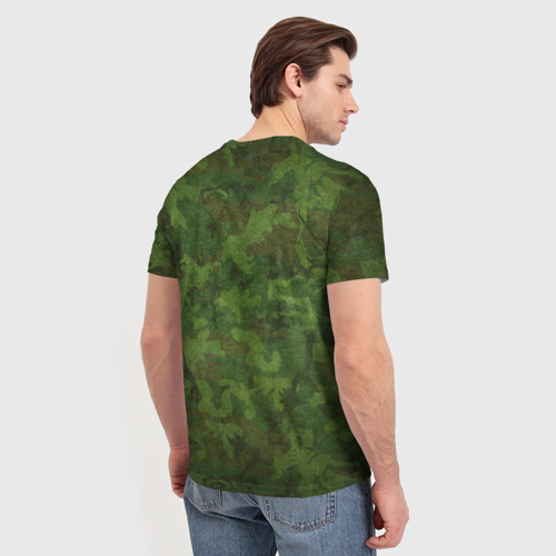 Мужская футболка 3D Герб на камуфляже зелёном - фото 4