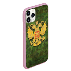 Чехол для iPhone 11 Pro Max матовый Герб на камуфляже зелёном - фото 2