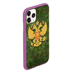 Чехол для iPhone 11 Pro Max матовый Герб на камуфляже зелёном - фото 2