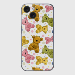 Чехол для iPhone 15 силиконовый с защитой камеры Медвежата