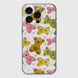 Чехол для iPhone 16 Pro силиконовый с защитой камеры Медвежата