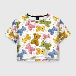 Женская футболка Crop-top 3D Медвежата