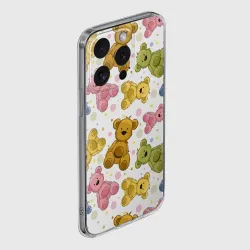 Чехол для iPhone 15 Pro силиконовый с защитой камеры Медвежата - фото 2