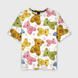 Женская футболка oversize 3D Медвежата