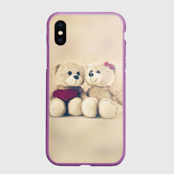 Чехол для iPhone XS Max матовый Lovely bears