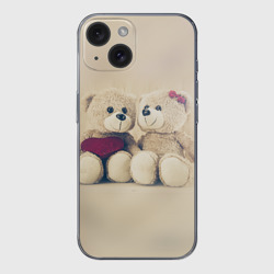 Чехол для iPhone 15 силиконовый с защитой камеры Lovely bears