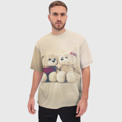 Мужская футболка oversize 3D Lovely bears - фото 2