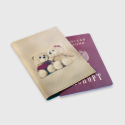 Обложка для паспорта матовая кожа Lovely bears - фото 2