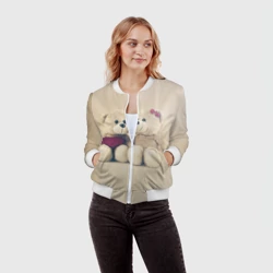 Женский бомбер 3D Lovely bears - фото 2