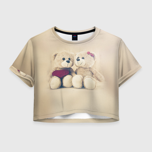 Женская футболка Crop-top 3D Lovely bears, цвет 3D печать