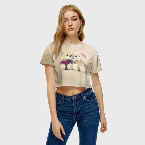 Женская футболка Crop-top 3D Lovely bears - фото 4