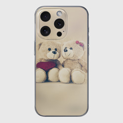 Чехол для iPhone 15 Pro Max силиконовый с защитой камеры Lovely bears