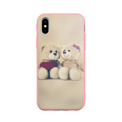 Чехол для iPhone X матовый Lovely bears