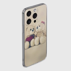Чехол для iPhone 15 Pro силиконовый с защитой камеры Lovely bears - фото 2