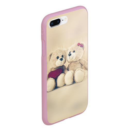 Чехол для iPhone 7Plus/8 Plus матовый Lovely bears, цвет розовый - фото 3