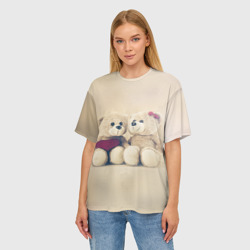 Женская футболка oversize 3D Lovely bears - фото 2