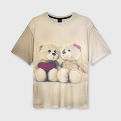 Женская футболка oversize 3D Lovely bears