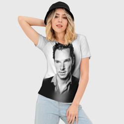 Женская футболка 3D Slim Бенедикт Камбербэтч 3 - фото 2