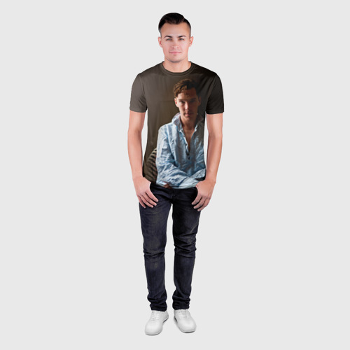 Мужская футболка 3D Slim Бенедикт Камбербэтч 5, цвет 3D печать - фото 4