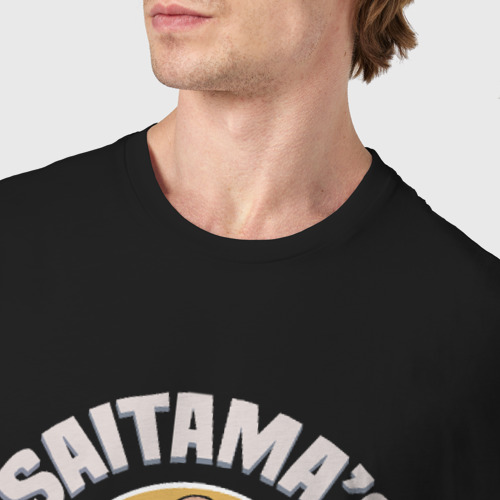Мужская футболка хлопок Sitama's gym. Be stronger!, цвет черный - фото 6