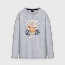 Женский лонгслив oversize хлопок Sitama's gym. Be stronger!