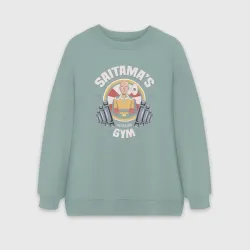 Женский свитшот oversize без начеса хлопок Sitama's gym. Be stronger!