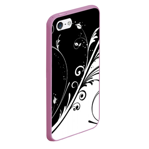 Чехол для iPhone 5/5S матовый Завитки, цвет розовый - фото 3
