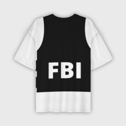 Футболка с принтом Бронежилет ФБР FBI для ребенка, вид сзади №1. Цвет основы: белый