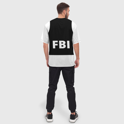 Мужская футболка oversize 3D Бронежилет ФБР FBI, цвет 3D печать - фото 4