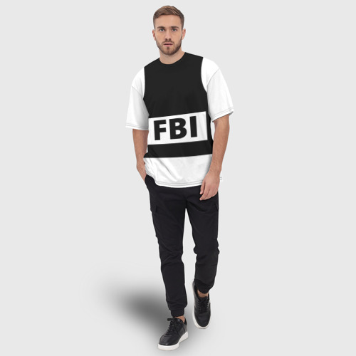 Мужская футболка oversize 3D Бронежилет ФБР FBI, цвет 3D печать - фото 5