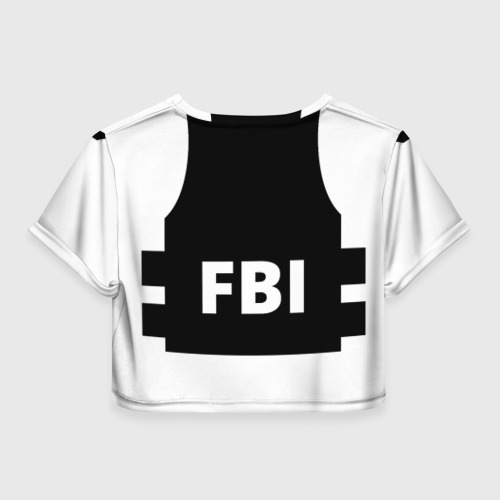 Женская футболка Crop-top 3D Бронежилет ФБР FBI - фото 2