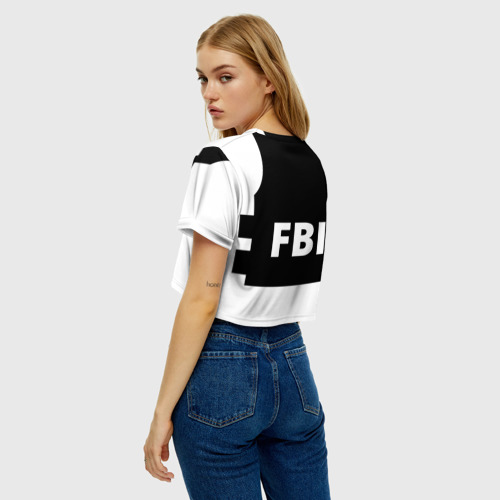 Женская футболка Crop-top 3D Бронежилет ФБР FBI - фото 5