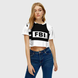 Женская футболка Crop-top 3D Бронежилет ФБР FBI - фото 2