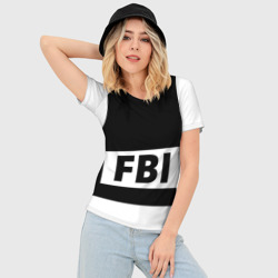 Женская футболка 3D Slim Бронежилет ФБР FBI - фото 2