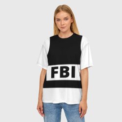 Женская футболка oversize 3D Бронежилет ФБР FBI - фото 2