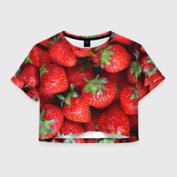 Женская футболка Crop-top 3D Клубничная