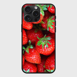 Чехол силиконовый для Apple iPhone 15 Pro Мax матовый Клубничная