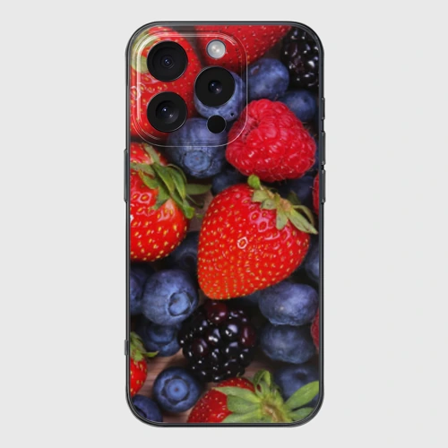 Чехол для iPhone 16 Pro Max силиконовый с защитой камеры Berries