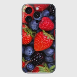 Чехол для iPhone 16 Pro Max силиконовый с защитой камеры Berries