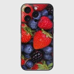 Чехол для iPhone 16 Pro силиконовый с защитой камеры Berries