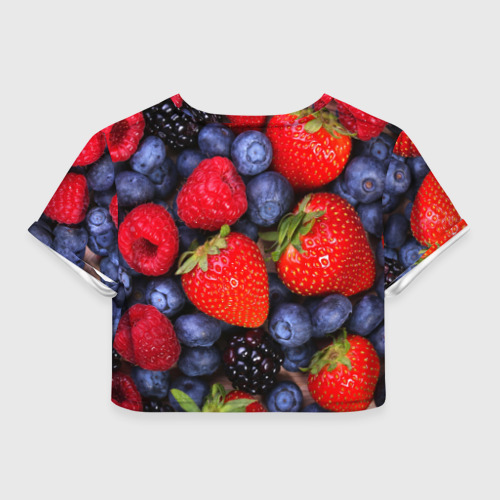 Женская футболка Crop-top 3D Berries, цвет 3D печать - фото 2