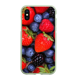 Чехол для iPhone XS Max матовый Berries