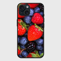 Чехол силиконовый для Apple iPhone 15 матовый Berries