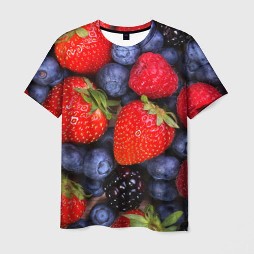 Мужская футболка с принтом Berries, вид спереди №1
