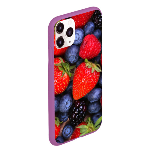 Чехол для iPhone 11 Pro Max матовый Berries, цвет фиолетовый - фото 3