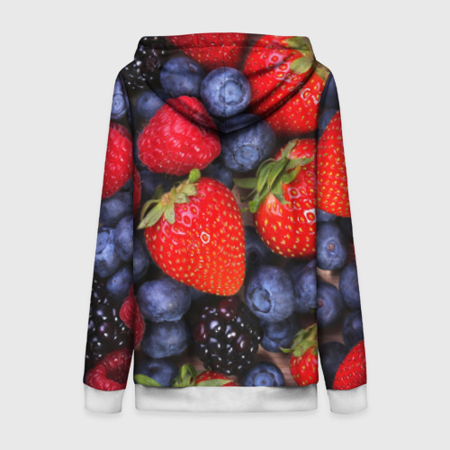 Женская толстовка 3D на молнии Berries, цвет белый - фото 2